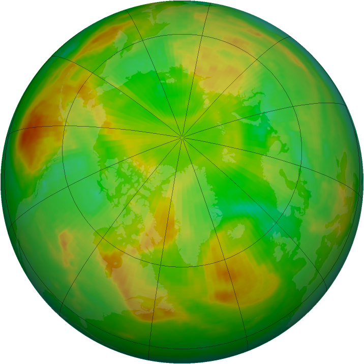 Arctic ozone map for 12 June 1989